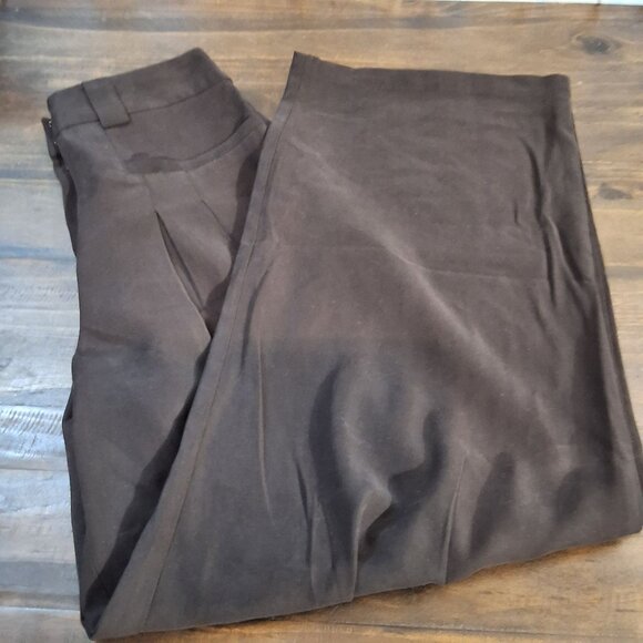 Top Shop High-Rise Wide-Leg Black Trousers With Front Pleats & Pockets Professi - Picture 5 of 8